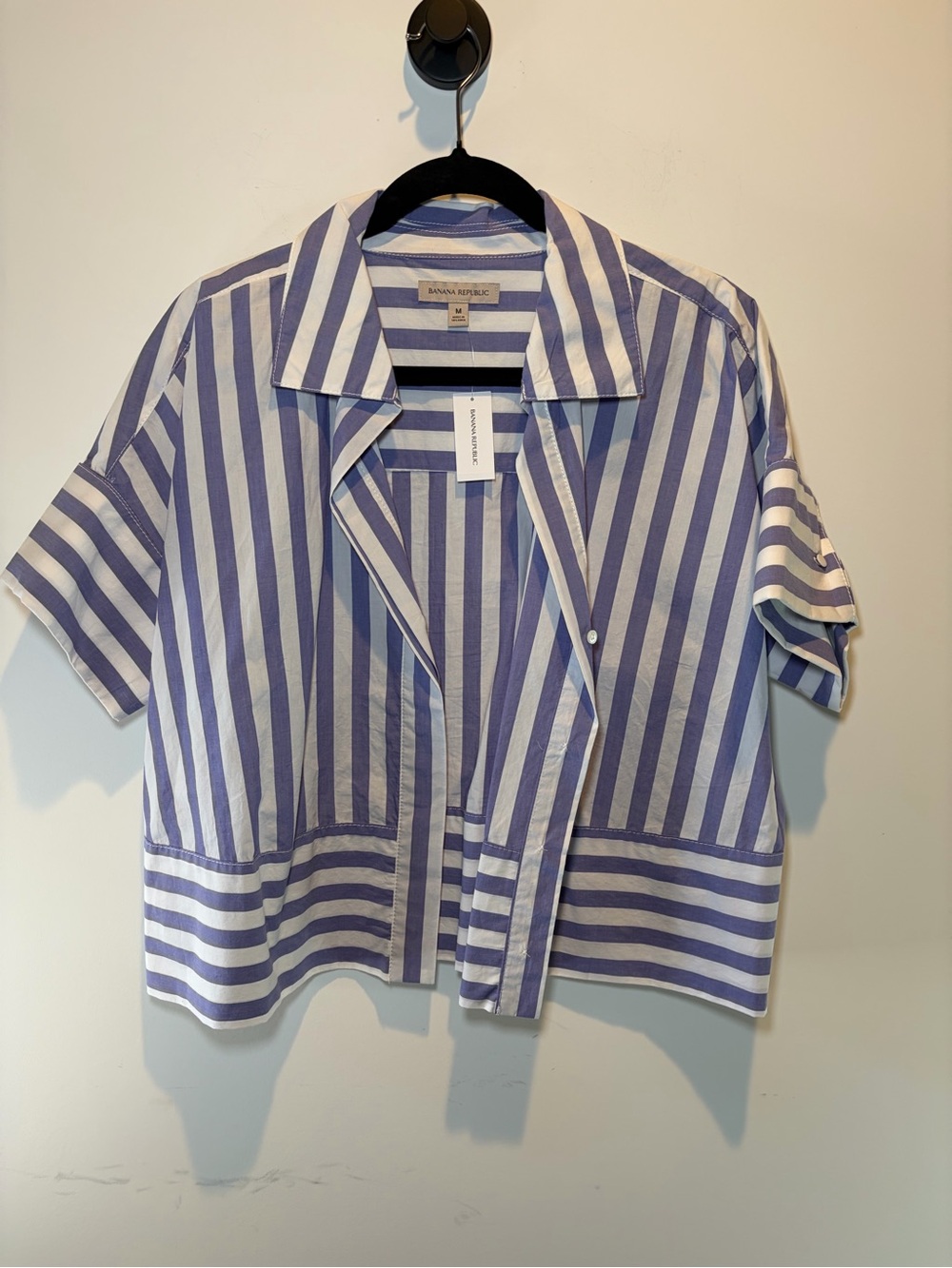 Banana Republic Lavender-Blue & White Striped Button Shirt